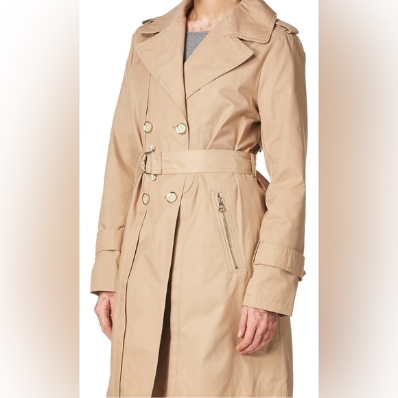 KARL LAGERFELD Women's Legacy Classic Tailored Slim Fit Double Breasted Trench - Picture 2 of 6